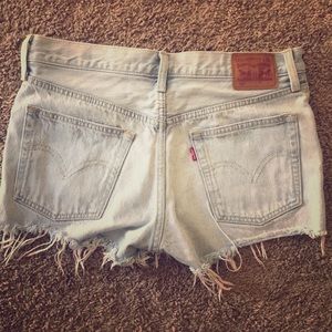 Denim Levi high rise cut off shorts